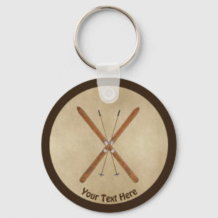 Chaveiro Skis Entre Países Em Papel Antigo