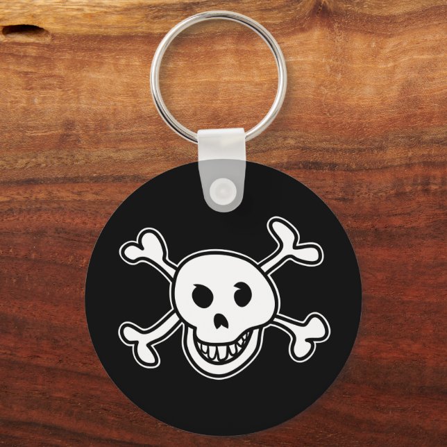 Chaveiro Skull and cross bones doodle custom keychain (Frente)