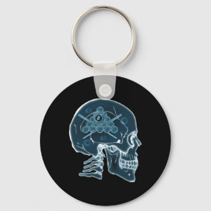 Chaveiro Skull Funny Billiards Jogador de Piscina Esportivo