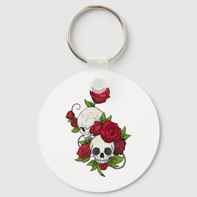 Chaveiro Skulls Rosa Día de Muertos (Frente)