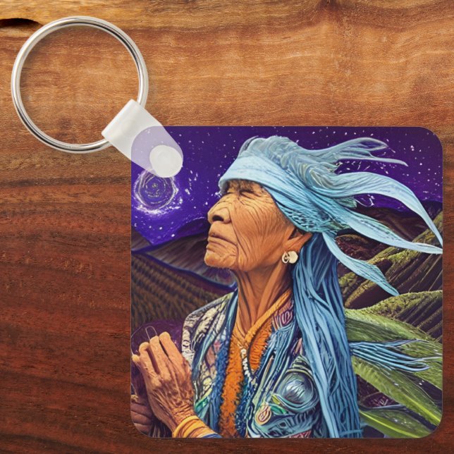 Chaveiro Sky Road Walker Native American Fantasy Art (Frente)