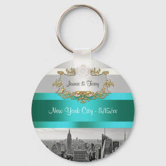 Chaveiro Skyline BW 05 White Teal Invite Suite NYC
