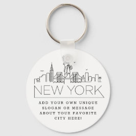 Chaveiro Skyline Estilizado em Nova York | Slogan Personali