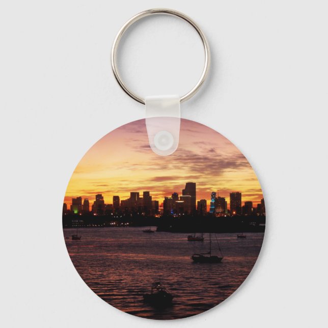 Chaveiro Skyline of Miami Florida no Sunset (Frente)