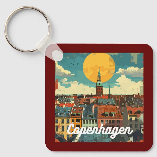 Chaveiro Skyline Retro Copenhagen (Frente)
