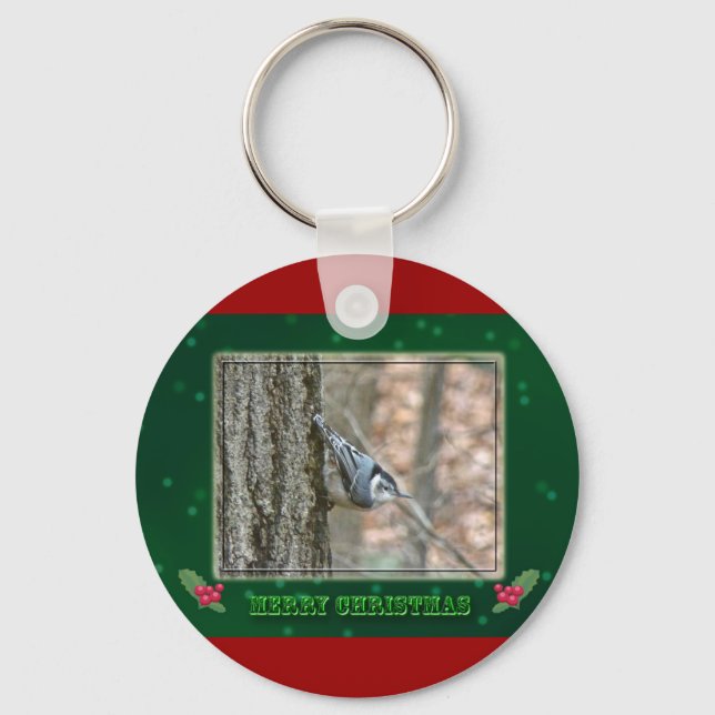 Chaveiro Slate Cinza Nuthatthatbird Natal Songbird Natal (Frente)