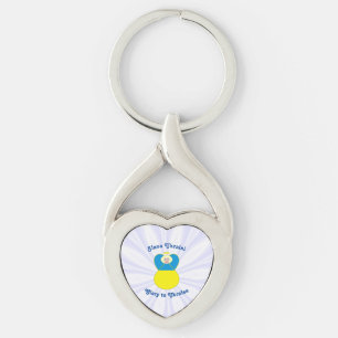 Chaveiro Slava Ukraini Glória à Ucrânia Anjo