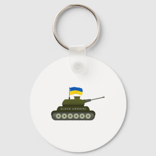 Chaveiro Slava Ukraini Glória à Ucrânia Tanque do Exército  (Frente)