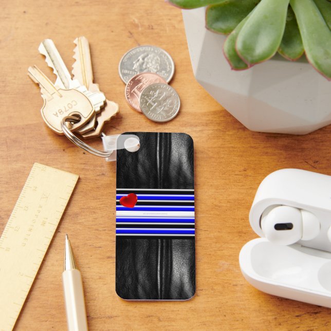 Chaveiro SlipperyJoe's Gay Leather Pride flag black royal (Mesa)