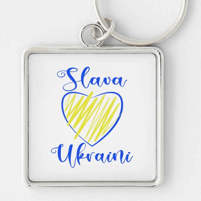 Chaveiro Slogan Slava Ucraniano Glória à Ucrânia (Frente)