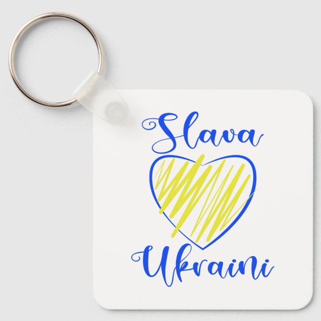Chaveiro Slogan Slava Ucraniano Glória à Ucrânia (Frente)
