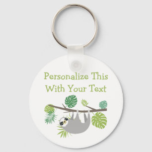 Chaveiro Sloth Personalizada de Divertimento de Texto