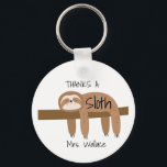 Chaveiro Sloth Teacher Keyring, Thank You Teaching Assistan<br><div class="desc">Say thank you in the cutest way possible with this adorable Sloth Teacher Keyring 🦥💛 Featuring a charming sloth design and a heartfelt thank-you message, this keychain is the perfect way to show appreciation to a wonderful teacher or teaching assistant. A small gift with big meaning—ideal for those who help...</div>