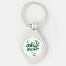 Small Steps Everyday Motivational Keychain