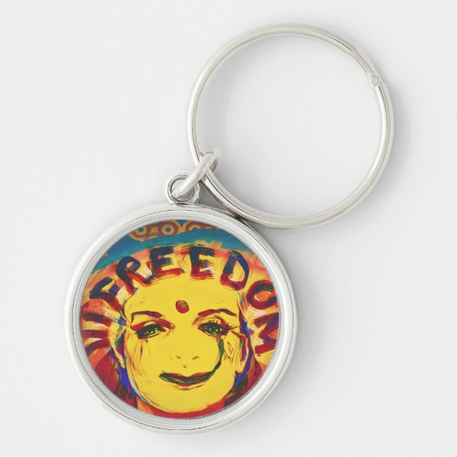 Chaveiro Smiley face amarelo da liberdade (Frente)