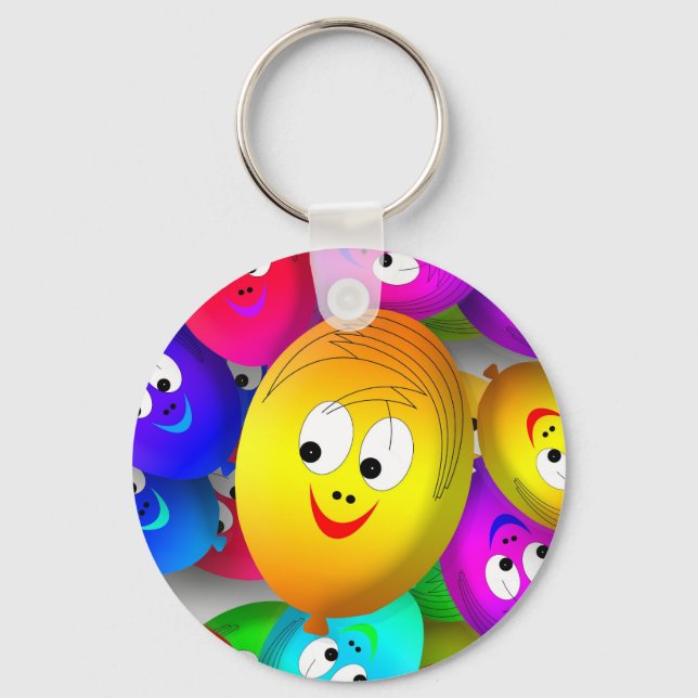 Chaveiro Smiley Faces Balloons Pattern-64171 (Frente)