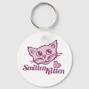 Chaveiro smitten do gatinho do gato rosa gráfico