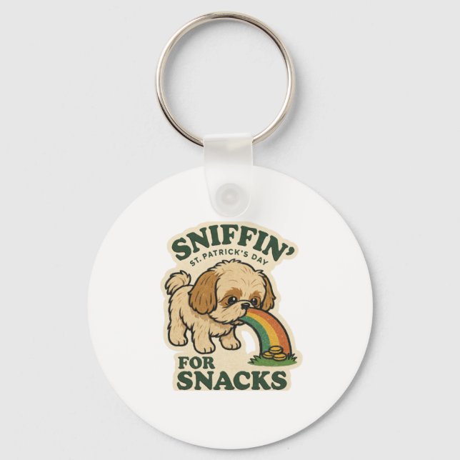 Chaveiro Snacks Sniffer Shih Tzu Dia de São Patrício (Frente)