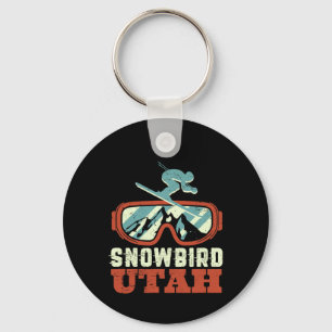 Chaveiro Snowbird Utah Mountain Vintage Retro Skiing E Sn