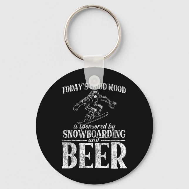 Chaveiro Snowboard Beer Beer hoje é o bom humor (Frente)