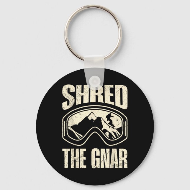 Chaveiro Snowboard Destruiu O Gnar Snowboarder Engraçado Ch (Frente)