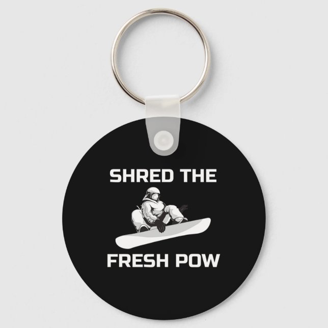 Chaveiro Snowboard Graphic Snowboarder Partiu O Pow Snowbo (Frente)