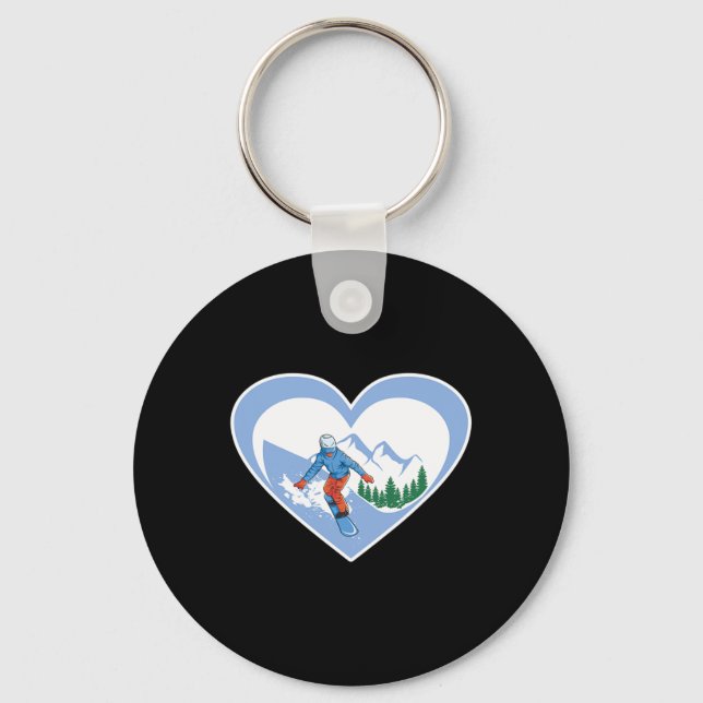 Chaveiro Snowboard Heart - Snowboard Love (Frente)