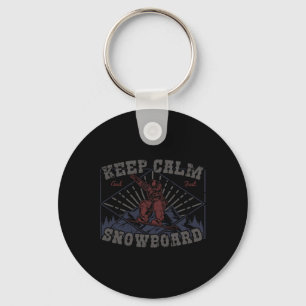 Chaveiro Snowboard Mantenha Calma Vintage Retro Snowording
