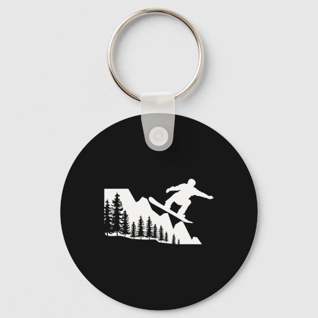 Chaveiro Snowboard Mountain Winter Sports Adventure Neve (Frente)