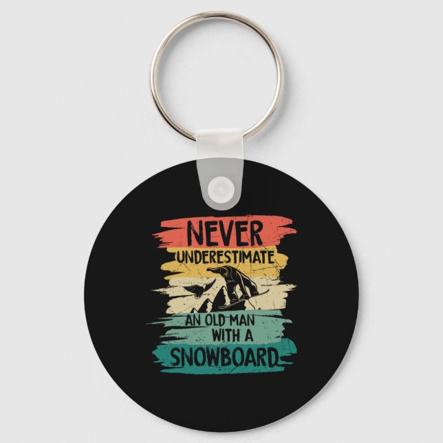 Chaveiro Snowboard Nunca Subestime Um Velho Com Um (Frente)