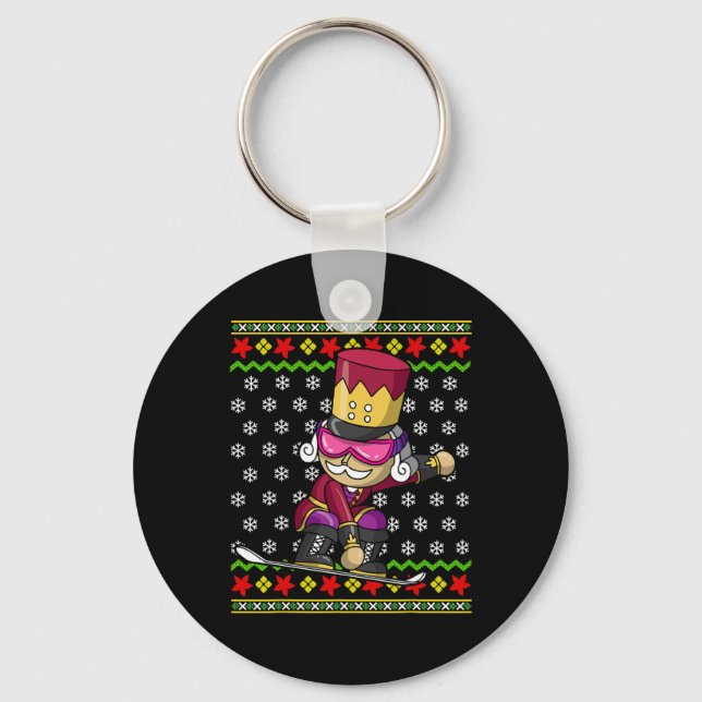 Chaveiro Snowboard Nutcracker Snowboard Ugly Christmas S (Frente)