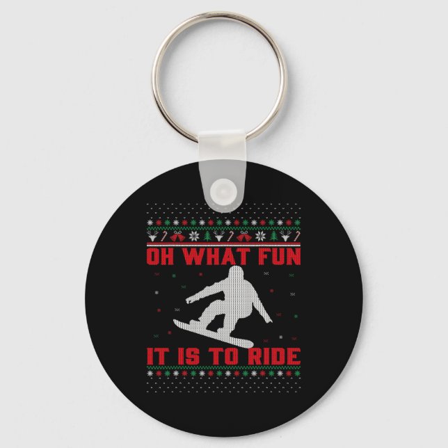Chaveiro Snowboard Oh Que Divertido É Dirigir O Natal U (Frente)