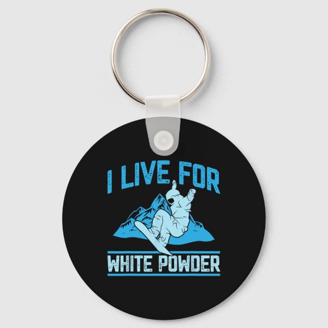 Chaveiro Snowboard Outfit Eu Vivo Por White Powers Snowbo (Frente)
