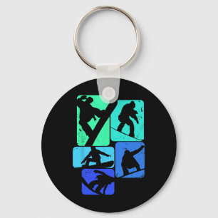 Chaveiro Snowboard Para Snowboarder Retro Mens Snowboard