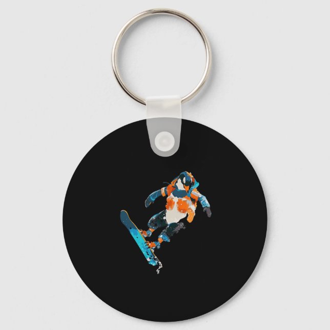 Chaveiro Snowboard Penguin Winter Sports Fund (Frente)