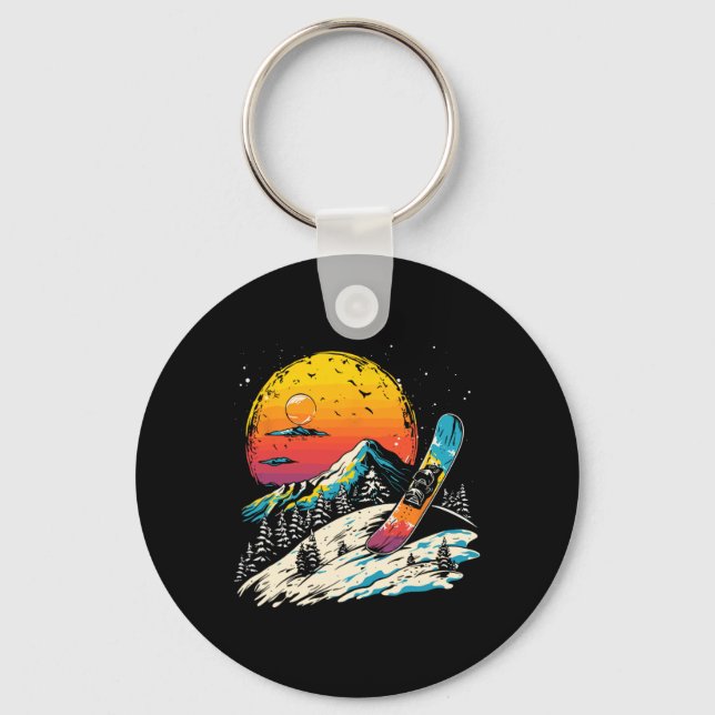 Chaveiro Snowboard Portrait Winter Sports (Frente)