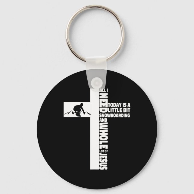 Chaveiro Snowboard Snowboard Jesus Faith Cross Christian (Frente)