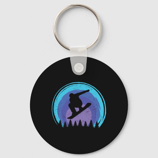 Chaveiro Snowboard Snowboard Snowboarder Silhouette Grun (Frente)