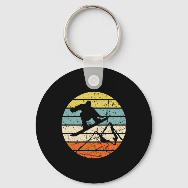 Chaveiro Snowboard Vintage Snowboarder Snowboard Winter (Frente)