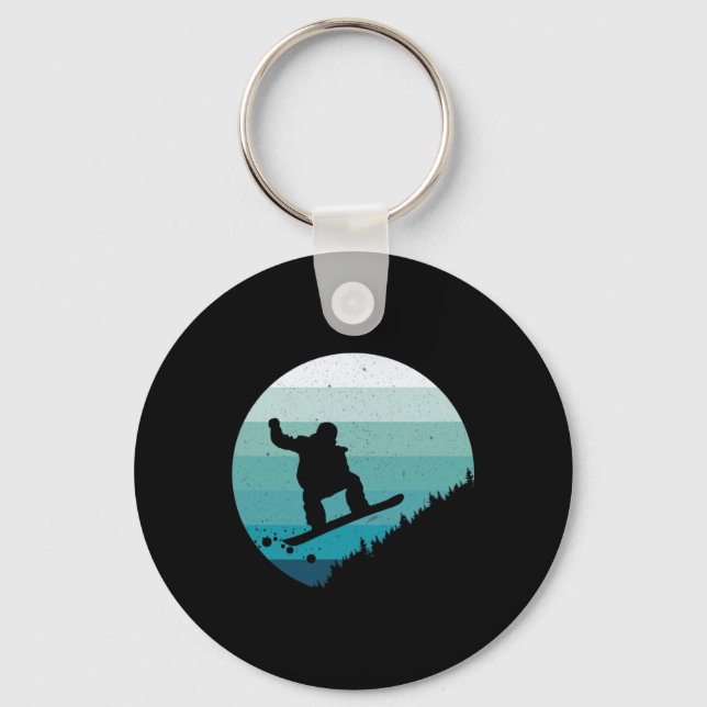 Chaveiro Snowboard Vintage Snowboarder Snowboarder Snowboar (Frente)