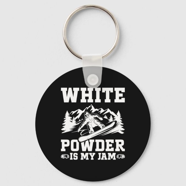 Chaveiro Snowboard White Powder Snow Winter Snowboard (Frente)
