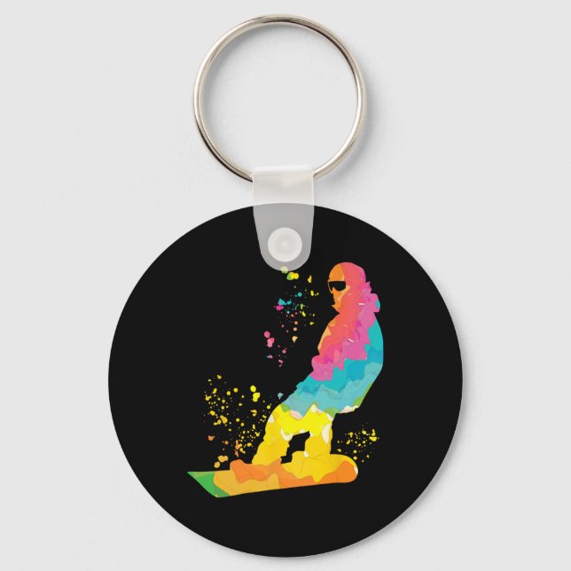 Chaveiro Snowboarder Colorful Snowboard 30 (Frente)