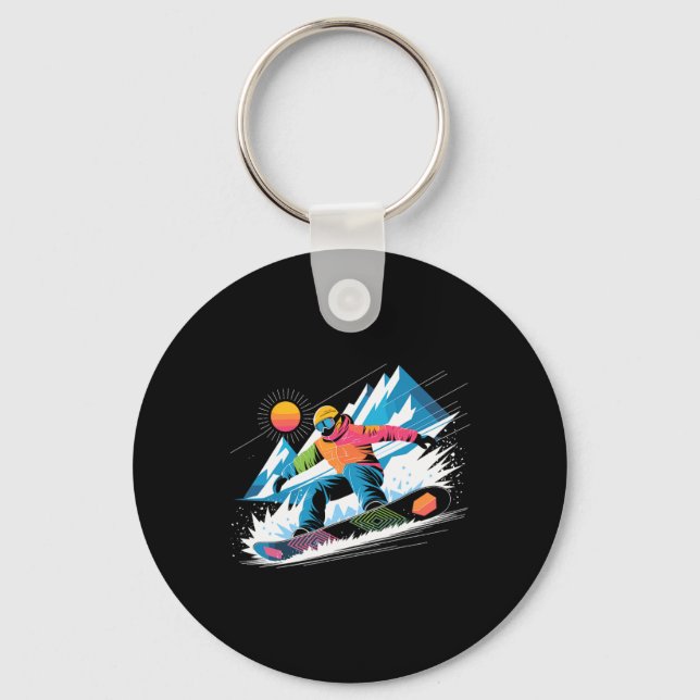 Chaveiro Snowboarder Explora O Lover Snowboard Dos Slopes (Frente)