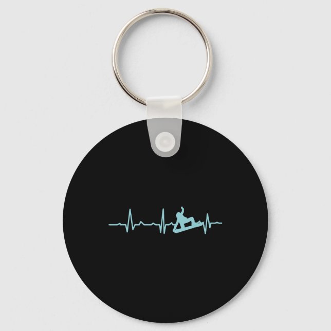 Chaveiro Snowboarder Heartbeat Esqui Snowboard (Frente)