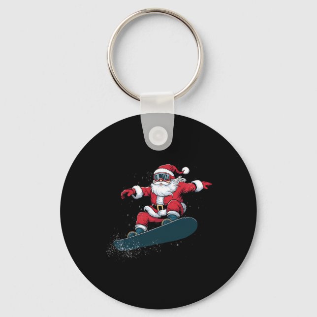 Chaveiro Snowboarder Natal Papai Noel Claus Snowboard Snowb (Frente)