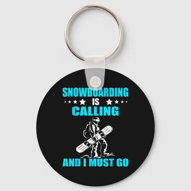 Chaveiro Snowboarder Snowboard Está A Chamar Snowboard Wint (Frente)