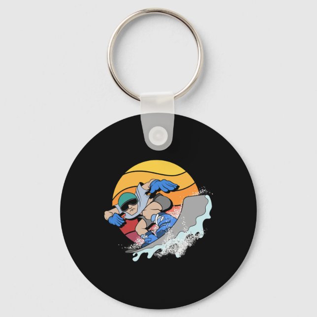 Chaveiro Snowboarder Snowboard Winter Sport Retro Snowbo (Frente)