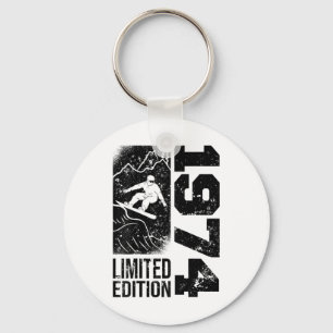 Chaveiro Snowboarder Vintage 1974 Birthday Snowboard Sno