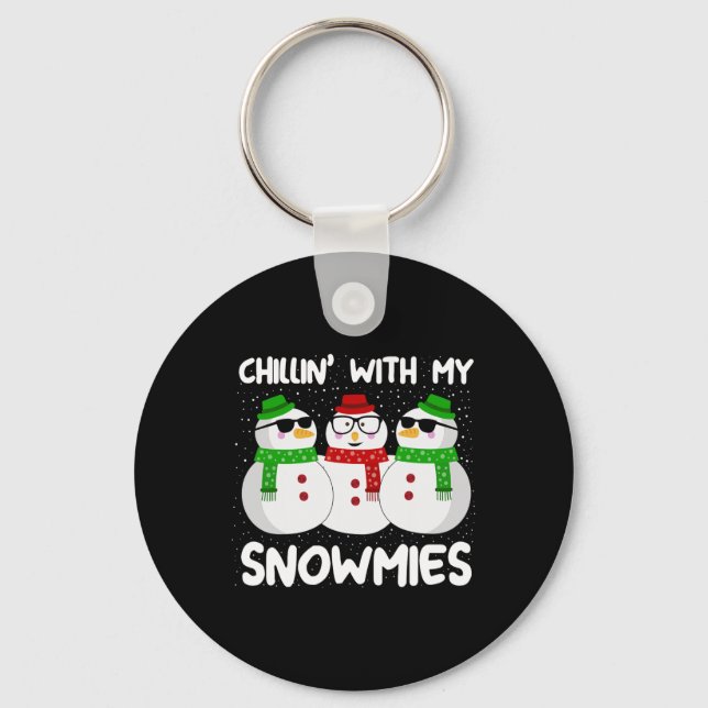 Chaveiro Snowman Christmas Chillin With My Snowmies Ugly Gi (Frente)