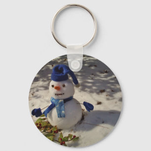 Chaveiro Snowman com Blue Hat e Scarf